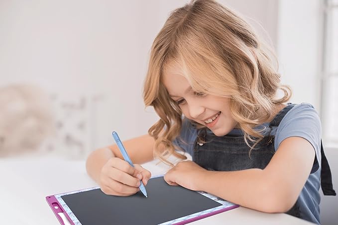 Lexibook, Frozen Magic Slate, Art and Craft Toy for Girls and Boys, A4 Size with Multicolored Drawings, Purple/Blue, CRT10FZ