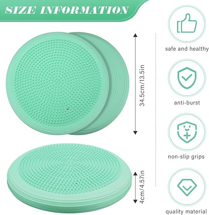 Libima 4 Pcs Wiggle Seat Inflated Wobble Cushion for Sensory Kid 13 Inches Balance Disc Flexible Seating for Classroom Sensory Pad for Chair Wiggle Cushion