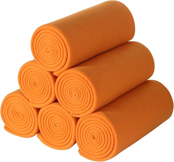 CAI TENG Fleece Throw Blanket Bulk 6 Pack Kids Blankets Throws Soft Lightweight Cozy Polar Fleece50 x 60 Solid Pet-Friendly Bed Sofa Couch Fleece Fabric Travel Wedding Gift Outdoor Orange