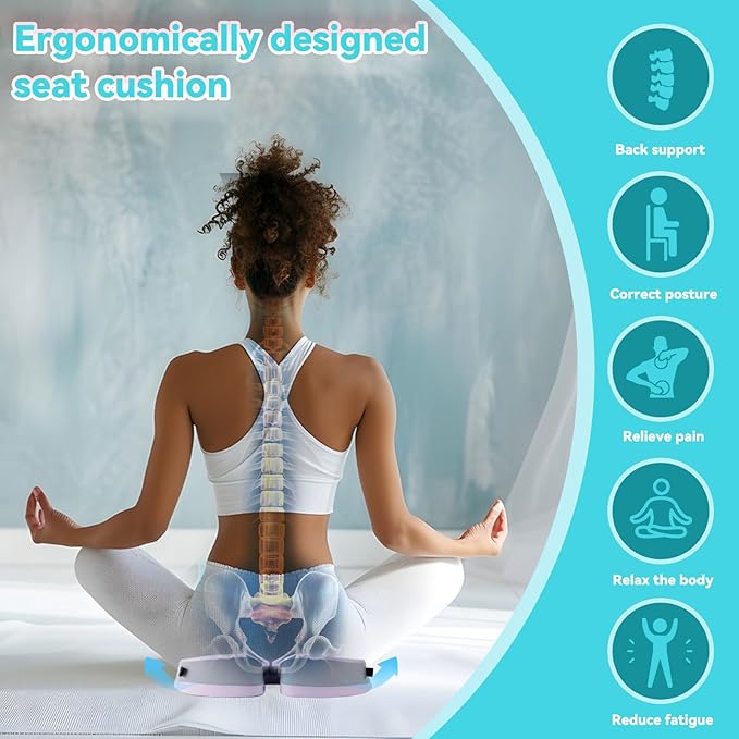 Seat Cushions for Office Chairs Wheelchair Cushion for Long Sitting Back Pain，Memory Foam Seat Car Computer Desk Chair Cushion，Coccyx Cushion for Tailbone Pain Relief Office Chair Butt Pillow Purple