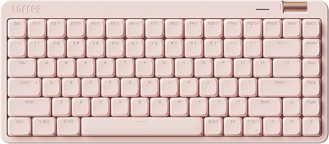 Flow Lite 84 Keys Low Profile Mechanical Keyboard, 75% Swappable Rechargeable Wireless Keyboard with 2.4G Receiver, Bluetooth and Wired Connection for Windows, Mac/ Specter Linear Switches (Flamingo)