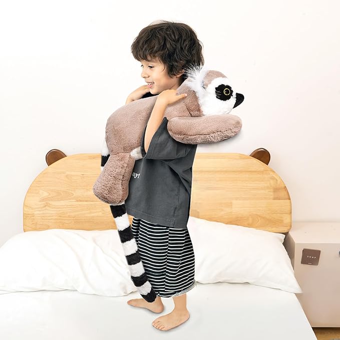 Niuniu Daddy 20" | 3.3 Pound Lemur Weighted Stuffed Animals, Large Pillowfort Plush Animal Toys for Kid Adult Baby, Cute Body Pillow for Gifts Presents Birthday Christmas Holiday Thanksgiving