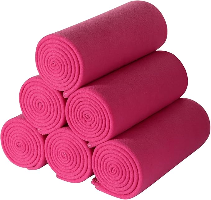 CAI TENG Fleece Throw Blanket Blankets for Couch Bed 50x60 6 Pack Kids Blanket Throws Polar Fleece Fabric Soft Cozy Travel Blankets Lightweight Small Throws Wedding Gifts Travel Hot Pink