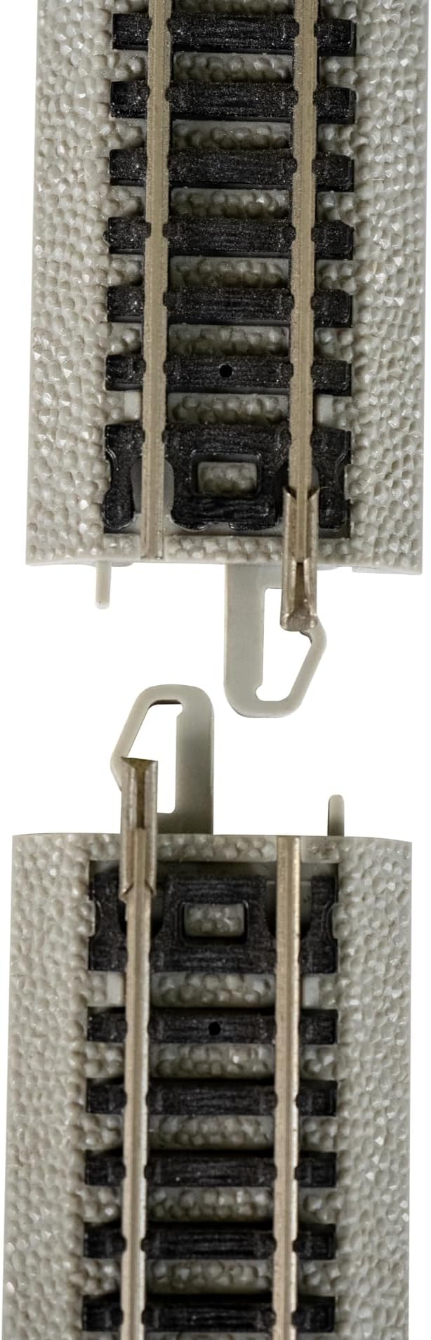 Bachmann Trains - Snap-Fit E-Z TRACK ASST. SECTIONS STRAIGHT TRACK (2 each 4.50", 2.25" and 1.125" per card) - NICKEL SILVER Rail With Grey Roadbed - N Scale, 8