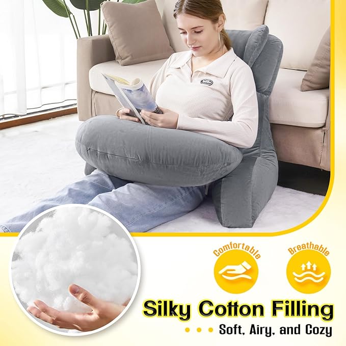 AS AWESLING Reading Pillow & Lap Pillow for Gaming, Back Cushion for Bed Sitting Up, Backrest Pillow for Sitting in Bed, Couch or Floor