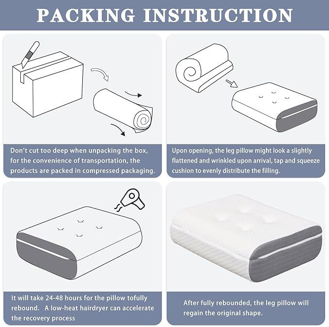 baibu Leg Elevation Pillow, Dual-Layer Design Support Pillow to Raise Feet for Better Elevation, Circulation, Leg Swelling,or Sciatica - Wedge Design for Comfort and Recovery, 1PC, White