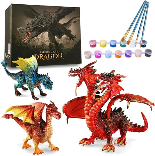 ARTLYMERS Kids Crafts, DIY 3D Dragon Painting Toys with 13 Color Educational Toy Painting Set Paint Your Own Gift Art and Craft Kit for Kids Boys Girls 3 4 5 6 7 8 9 Year Old