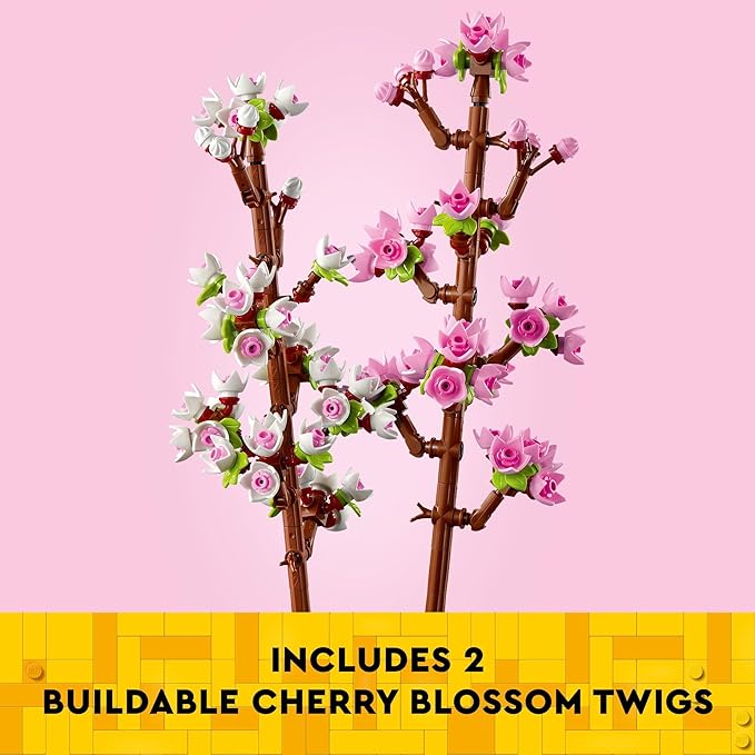 LEGO Cherry Blossom - Building Toy for Kids, Girls & Boys, Ages 8+ - Artificial Cherry Blossom Decor for Home & Display - Gift for Valentines Day for Her & Him - 40725