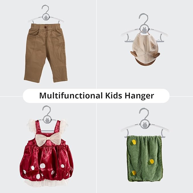 Baby Hangers for Closet Adjustable Kids Hangers 40 Pack 11"-14" Baby Hangers in Mixed Colors for Kids' Closet, Children Non-Slip and Extendable Clothes Hangers for Nursery Infant Toddle
