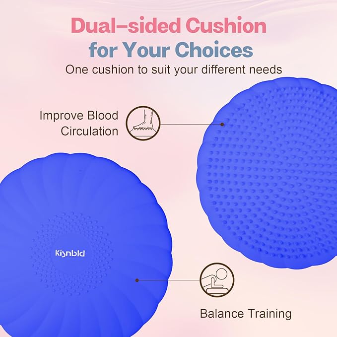 Wobble Cushion, Extra Thick Wiggle Seat for Sensory Kids, Non-slip Balance Disc with Inflation Pump for Adults Core Strength, Posture Improvement & Physical Therapy (13.5in/34cm)