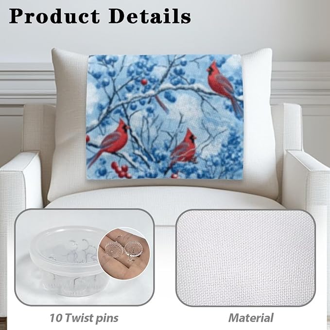 Cardinal Bird Headrest Covers for Recliners Washable Sofa Headrest Covers Couch Headrest Covers Furniture Protector for Living Room Home 3 Pcs