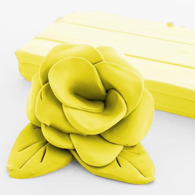 BAZIC Modeling Clay Yellow Color 1 LB, Modeling Dough Art Craft Non Toxic Gift for Artist Kids, Bulk for Classroom, 2-Pack