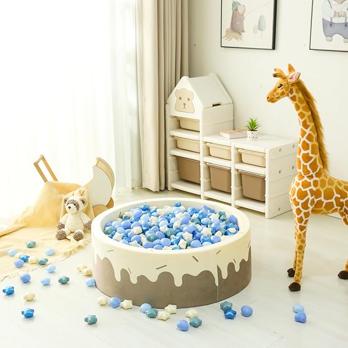 GOGOSO Ball Pits Balls for Toddlers, 100 Stars Hearts Florid Shapes Ball, Flowers Plastics Balls for Bounce House, Pastel Ball for Kids Birthday Party Xmas Friendship Bracelet Banner Decor