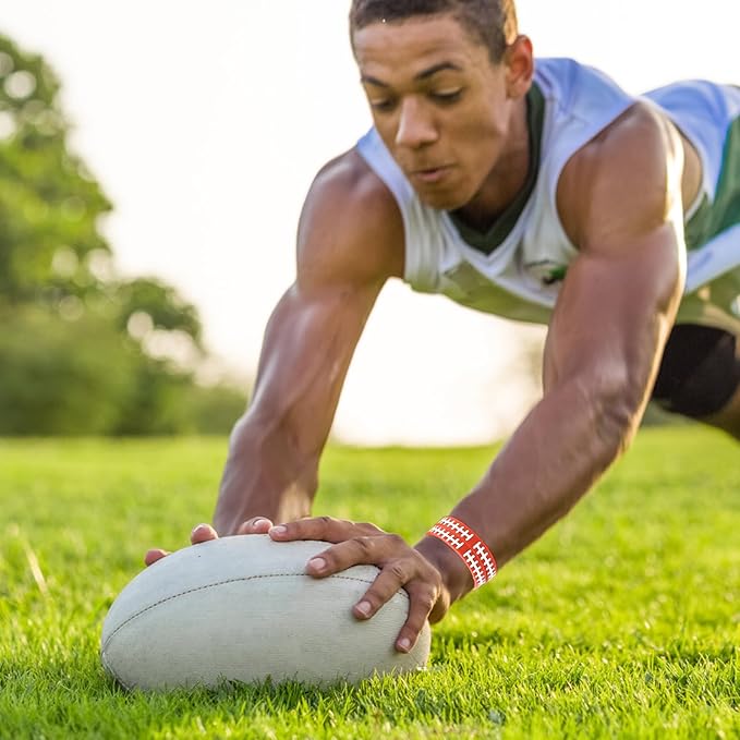 36pcs Football Bracelets, Silicone Football Theme Bracelets Soft Stretch Sports Wristbands Party Favors for Boys Football Team Birthday Game Event