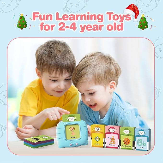 Talking Flash Cards for Toddler 1 2 3 4 5 Year Olds, ABC Flash Cards for Toddlers 2-4 Years, Montessor, Autism Sensory, Speech Therapy Toys, Birthday Gift for Boys and Girls, 256 Words
