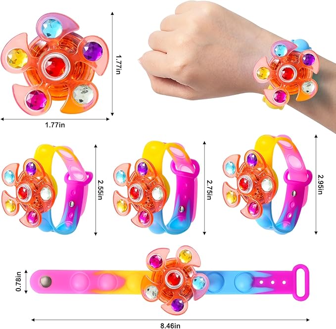 25 Pack Light Up Bracelets Valentines Day Gifts for Kids, Goodie Bags Stuffers Party Favors for Kids 3-5 4-8-12, Birthday Gifts Valentines Classroom Prizes Glow in the Dark Party Supplies for Kids