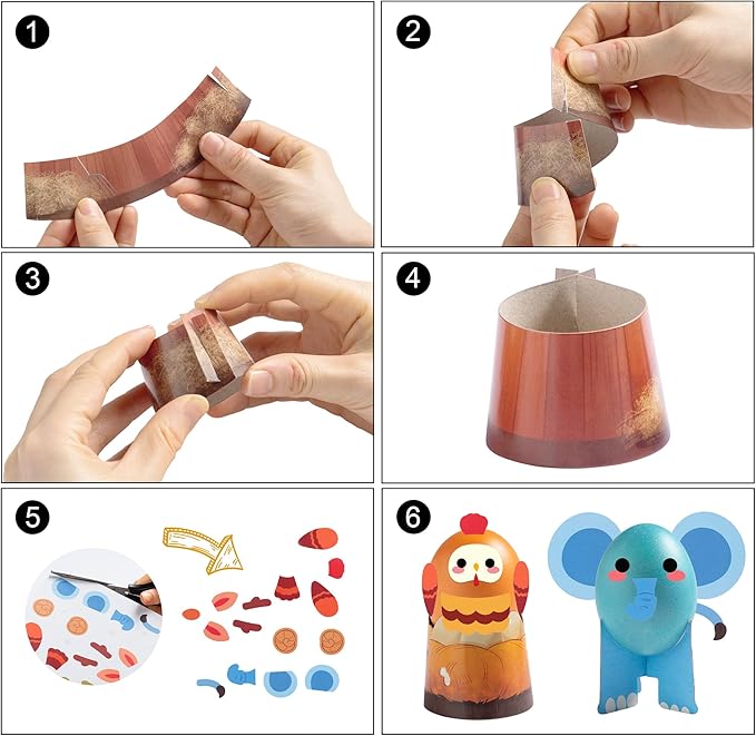 Klever Kits 53Pcs Easter Egg Decorating Kit, Easter Egg Dye Kit with Animal Decorated Papercuts, Face Stickers for Kids Easter Party Favor, Creativity Activity, Egg Hunt, Easter Party Decorations