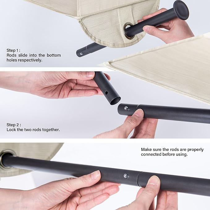 StorageWorks Hanging Closet Organizer with Metal Rod, 4-Section Closet Organizers and Storage, Collapsible Hanging Shelves for Baby Clothes, Shoes, Sweater Storage, Brown and Beige