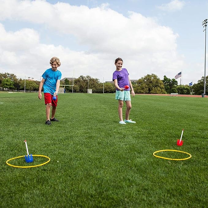 Champion Sports Indoor/Outdoor Horseshoe Set Red