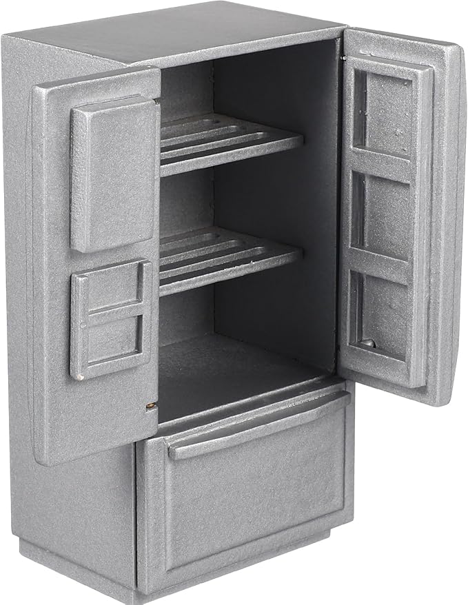 ibasenice Miniature Dollhouse Refrigerator Accessories - Miniature Dollhouse Furniture Refrigerator Toy Realistic Mini Fridge Model Kitchen Accessories Toy Tiny Doll House for Dollhouse Decor