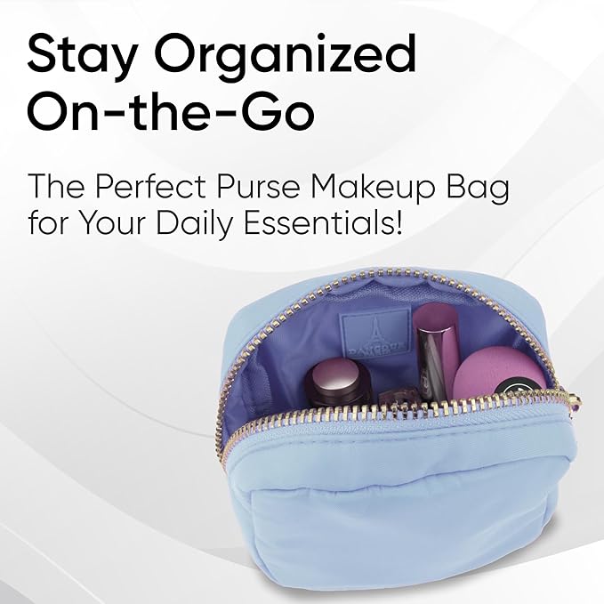 DANCOUR Nylon Makeup Bags for Women Large Preppy Travel Toiletry Pouch Cosmetic Bag Makeup Organizer