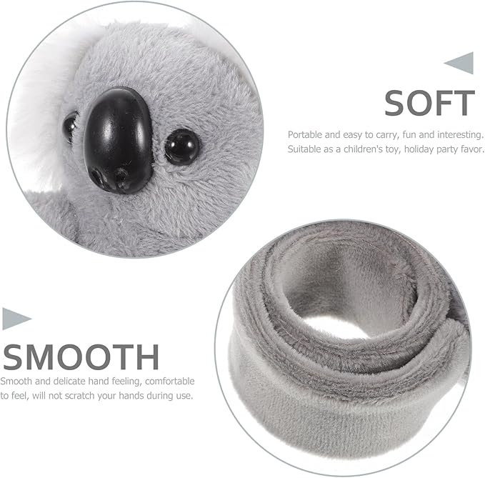 Abaodam Animal Slap Bracelet Koala Slap Bracelet Plush Stuffed Animal Hugger Snap Wrist Band for Kids Birthday Party Gifts