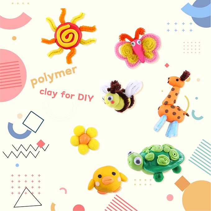 Fire Beetle Polymer Clay Kit, Modeling Clay with Sculpting Tools, Animal Decoration Accessories, Multicolor, 0.907kg, Oven Bake, Ideal for Kids & Adults, Ages 3-12