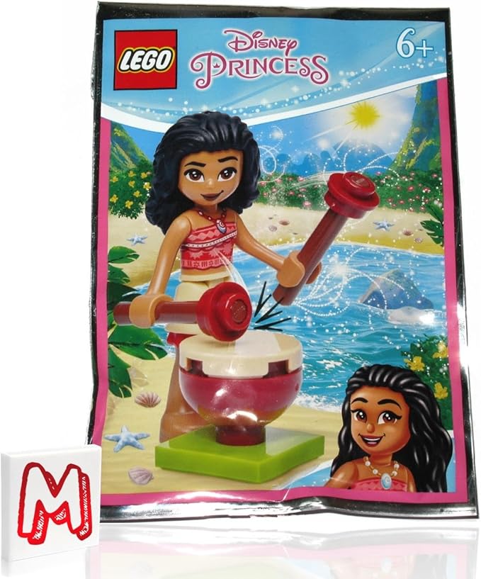 LEGO Disney Princess Minifigure - Vaiana (Moana) with Tan Skirt and Jungle Drum (12 Pieces)