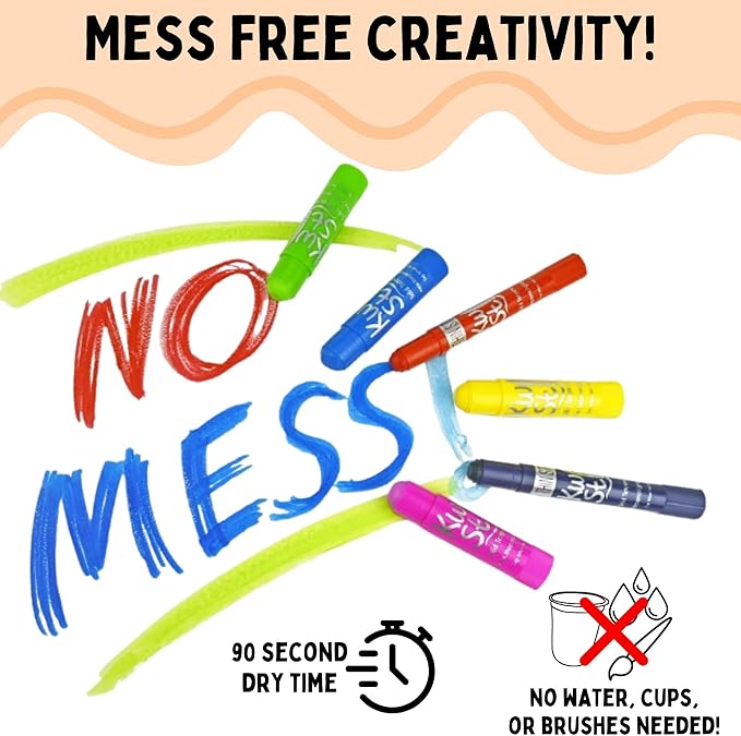 Kwik Stix Solid Tempera Paint Sticks, 12 Colors, Washable Paint Sticks for Kids, Super Quick Drying, Non-Toxic, Allergen Free, Comes in Classic Rainbow Colors, Ideal for Kids and Toddlers