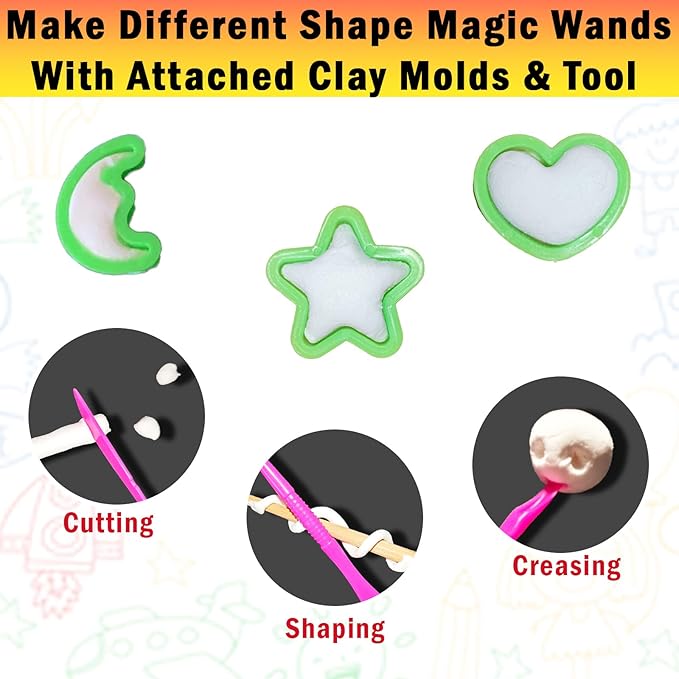 intonly 24 Magic Wizard Wand Making Kit DIY Craft Set for Kids Adult Make Your Own Wands Birthday Party Gift (24set)