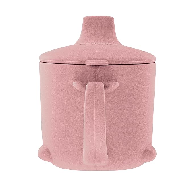 Nuby Animal Friends Silicone Sippy Cup - Toddler Cup with One-Handle - 6+ months - Pink Whale