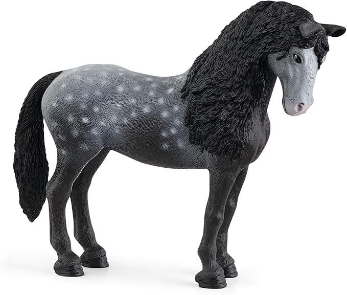 Schleich Horse Club Pura Raza Española Stallion Mare Figurine - Detailed Horse Toy with Dappled Gray Coat, Durable for Education and Imaginative Play for Boys and Girls, Gift for Kids Ages 5+