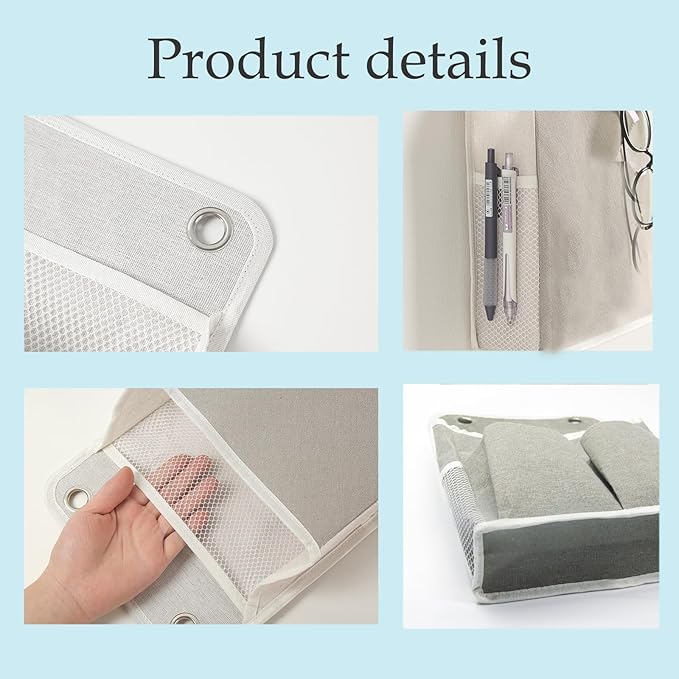Hanging Basket for Organizing, Wall Organizer with Pockets and Over The Door Organizer，Can for Home, Closet, Office and Camper (4 Grey)