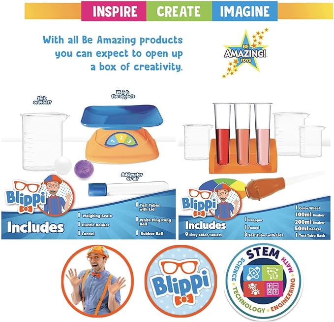 Be Amazing! Toys Blippi My First Science Kit: Color Experiments + Sink or Float - Super Set of 2 Kits in 1!