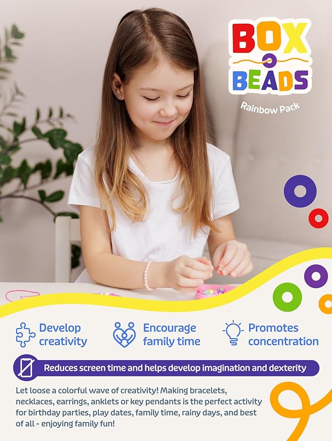 Felix LeChef Clay Bead Bracelet Making Kit for Girls Ages 10-12, 6000 Pcs Jewelry Craft Set, 24 Color Flat Clay Heishi Bead kit, Tassels and Charms for Jewelry Making, Preppy Friendship Bracelets