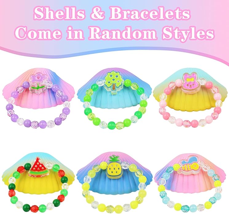 bind box toys Girls Bracelets in Colorful Hatching Shell Blind Boxes, Random Bracelet Style, a Novelty Choice for Birthday Gifts Party Favors Friendship Bracelets for Little Girls