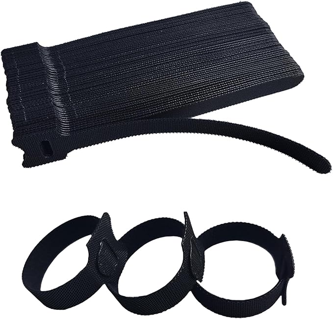 6 Inches Black Reusable Cable Ties,Multi-purpose Adjustable Cord Straps, Cable Organizer,Cord Wrap and Hook Loop Cords Management,Adjustable Cord Ties for Organizing Home, Office, Data Centers,56 PCS