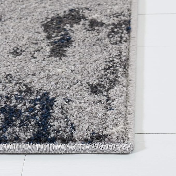 SAFAVIEH Adirondack Collection Accent Rug - 2'6" x 4', Navy & Grey, Modern Abstract Design, Non-Shedding & Easy Care, Ideal for High Traffic Areas in Entryway, Living Room, Bedroom (ADR134N)