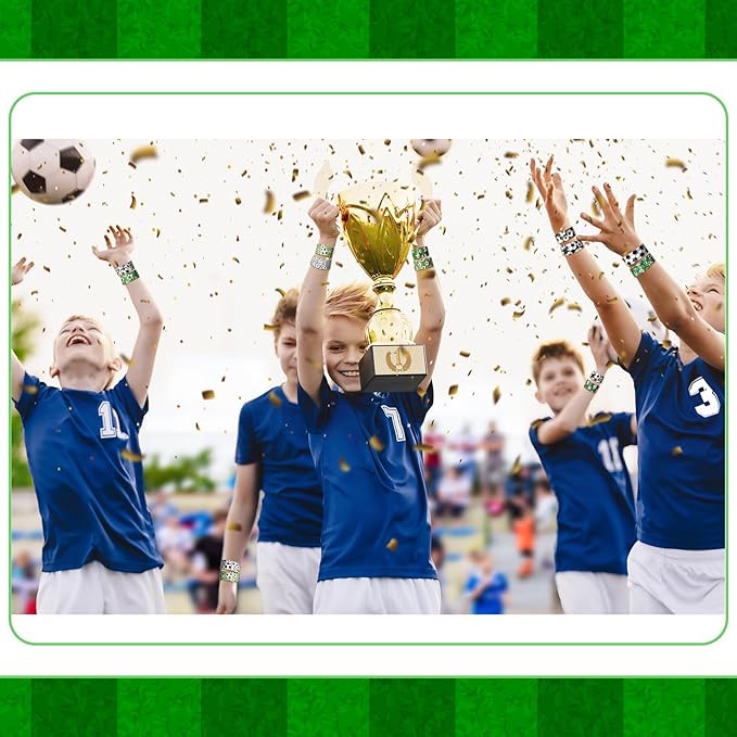 Aoriher 72 Pcs Soccer Slap Bracelets Soccer Wristbands Bracelets Bulk for Soccer Party Favors Sport Themed Bracelet