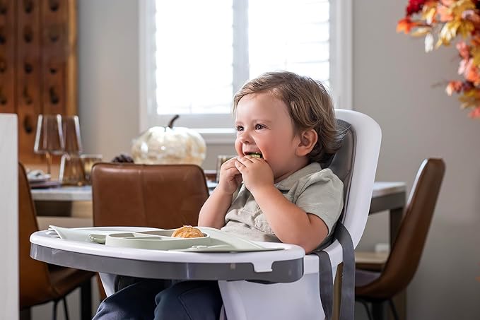 Silicone Suction Plate, Baby Toddler, Divided Plate with Fork & Spoon - Unbreakable, Non-Toxic, Food Grade Silicone, Strong Suction Grip, Spill Proof & Foldable for Travel!