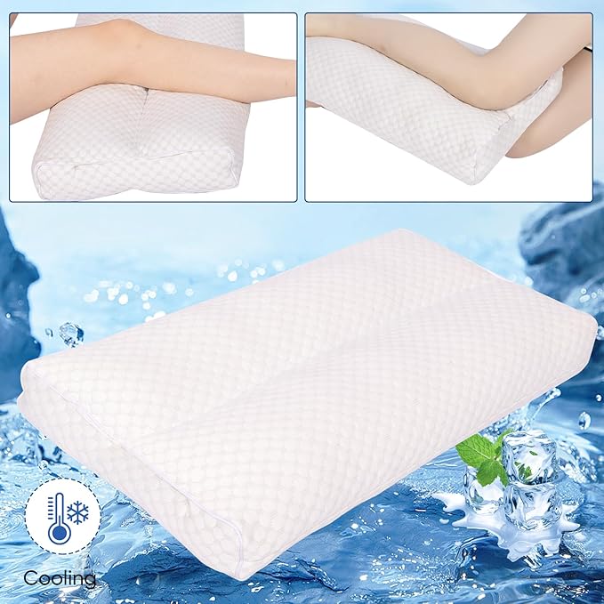 Cooling Knee Pillow for Side Sleeper, 6"Leg Pillow for Side Sleeping, 100% Cooling Fabric Pillow for Between Knees While Sleeping - High Support Alternative for Relieving Leg, Back, and Knee Pain