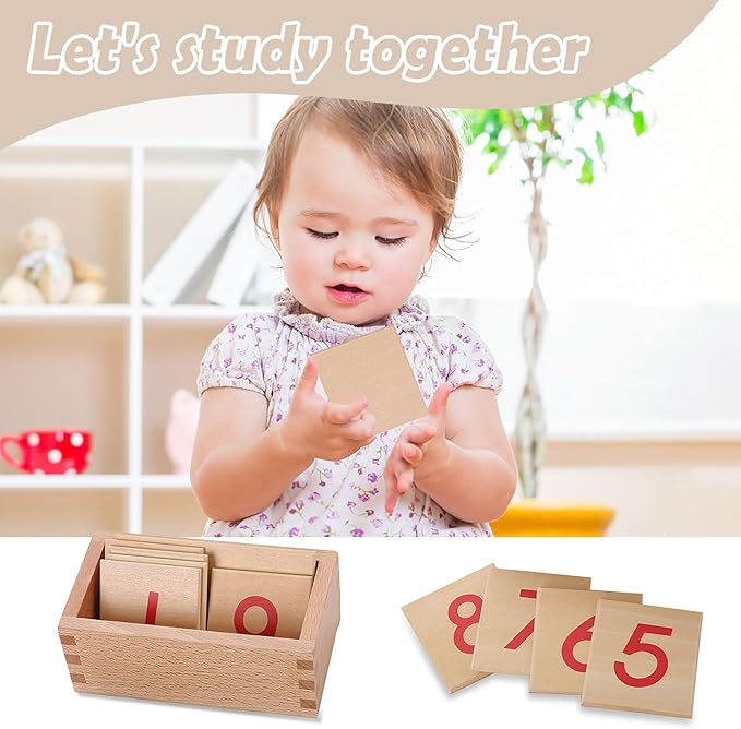Montessori Math Materials Numeral Cards for Preschool Early Learning Tool