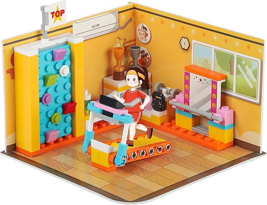 Friends House Building Block Sets, Girls Gym Fitness Room Friendship Playhouse Apartment Bricks Kit Birthday Roleplay Gifts for Old Kids 6+ 6-12 8-12