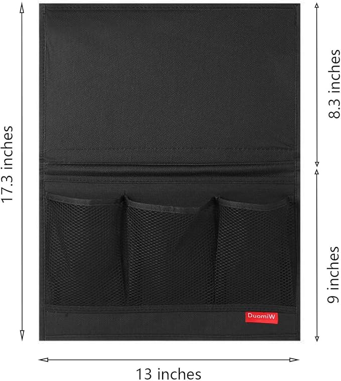 Bedside Storage Organizer, Bedside Caddy, Table Cabinet Storage Organizer, TV Remote Control, Phones, Magazines, Tablets, Accessories (Black)