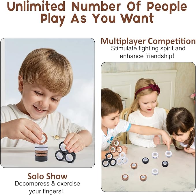 Cevioce 6 Pcs Magnetic Rings Fidget Toys for Teens,Adults & Kids Easter Basket Stuffers for Boys Girls ADHD Autism Anxiety,Coolest Finger Spinner Pack Gifts for 8 9 10 11 12+ Year Old Valentine's Day
