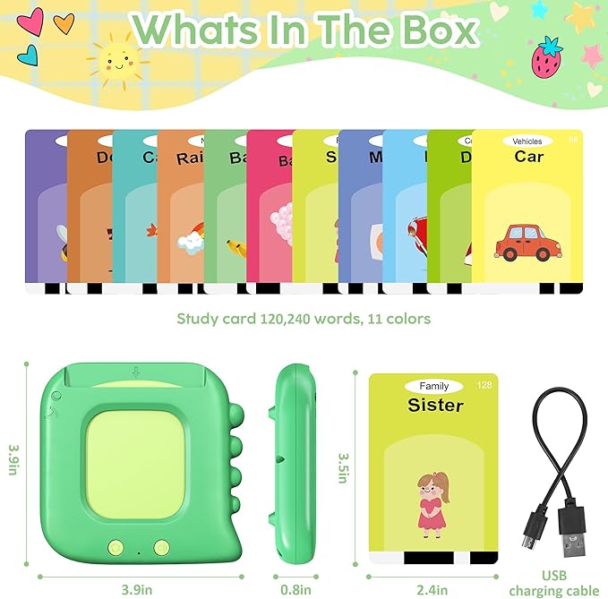 Talking Flash Cards,Kids Toddler Flash Cards with 240 Sight Words,Montessori Toys,Autism Sensory Toys,Speech Therapy Toys,Learning Educational Toys Gifts for Age 1 2 3 4 5 Years Old Boys and Girls