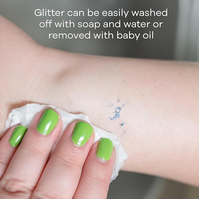 Jacquard Glitter Body Art Kit - Complete Glitter Tattoo Kit for Kids and Adults - Temporary Glitter Tattoos for Parties or Events - Glitter Tattoo Stencils 3 Jars of Glitter, Adhesive, & Instructions