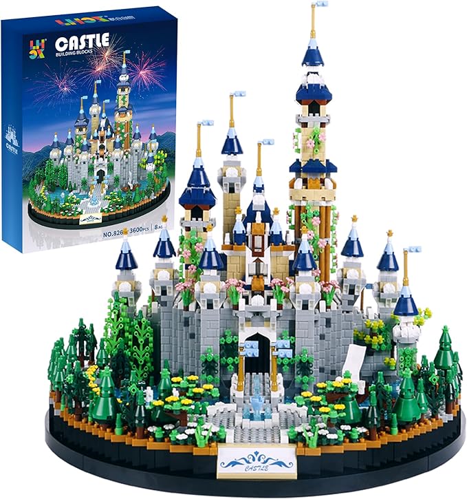 Castle Building Blocks kit, (3600pcs) Princess Castle Toys Playset for Adult, Medieval Fairytale Castle Model,Collectible Mini Blocks Castle Building Set for Women and Girls 10 12 14+