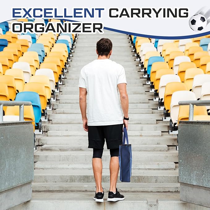 2 Pcs Stadium Seat Storage Bag Chair Carry Bags Football Match Wide Bleacher Cushion Chair Carry Bag for Stadium Football Baseball Soccer Sports Match Camping Beach Hiking Trip(Blue)