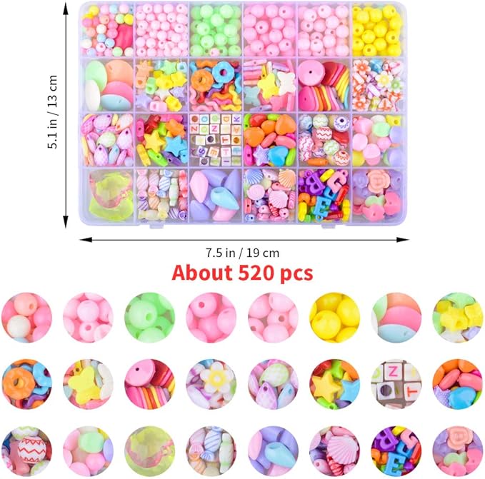 Bracelet Making Kit for Girls 4-6-7-12: Gift for 6 7 8 9 Year Old Girls Charm Jewelry Making Kit for Girls 4-6-10 Year Old, Loom Bracelet Kit Girl Necklace Making Craft Beads Kits for Kids Ages 4-8